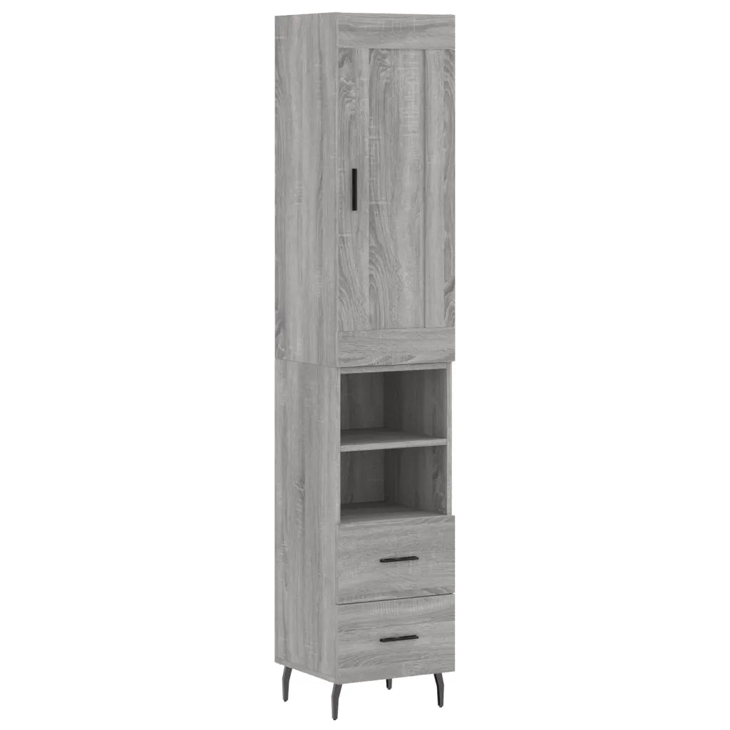 Credenza Grigio Sonoma 34,5x34x180 cm in Legno Multistrato 3200279