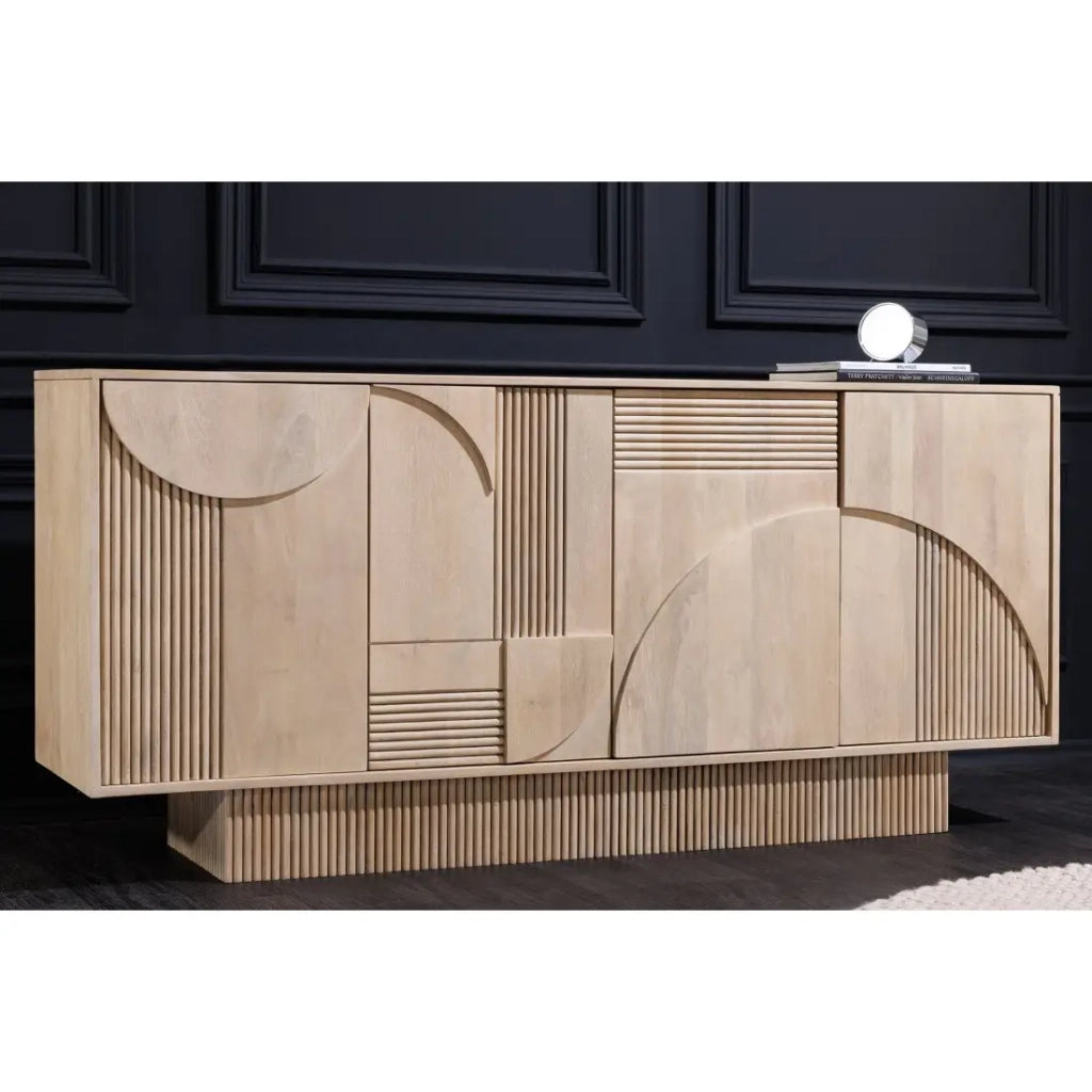 Buffet ORINO 170 cm – Legno massiccio di mango sbiancato – Stile Art Déco