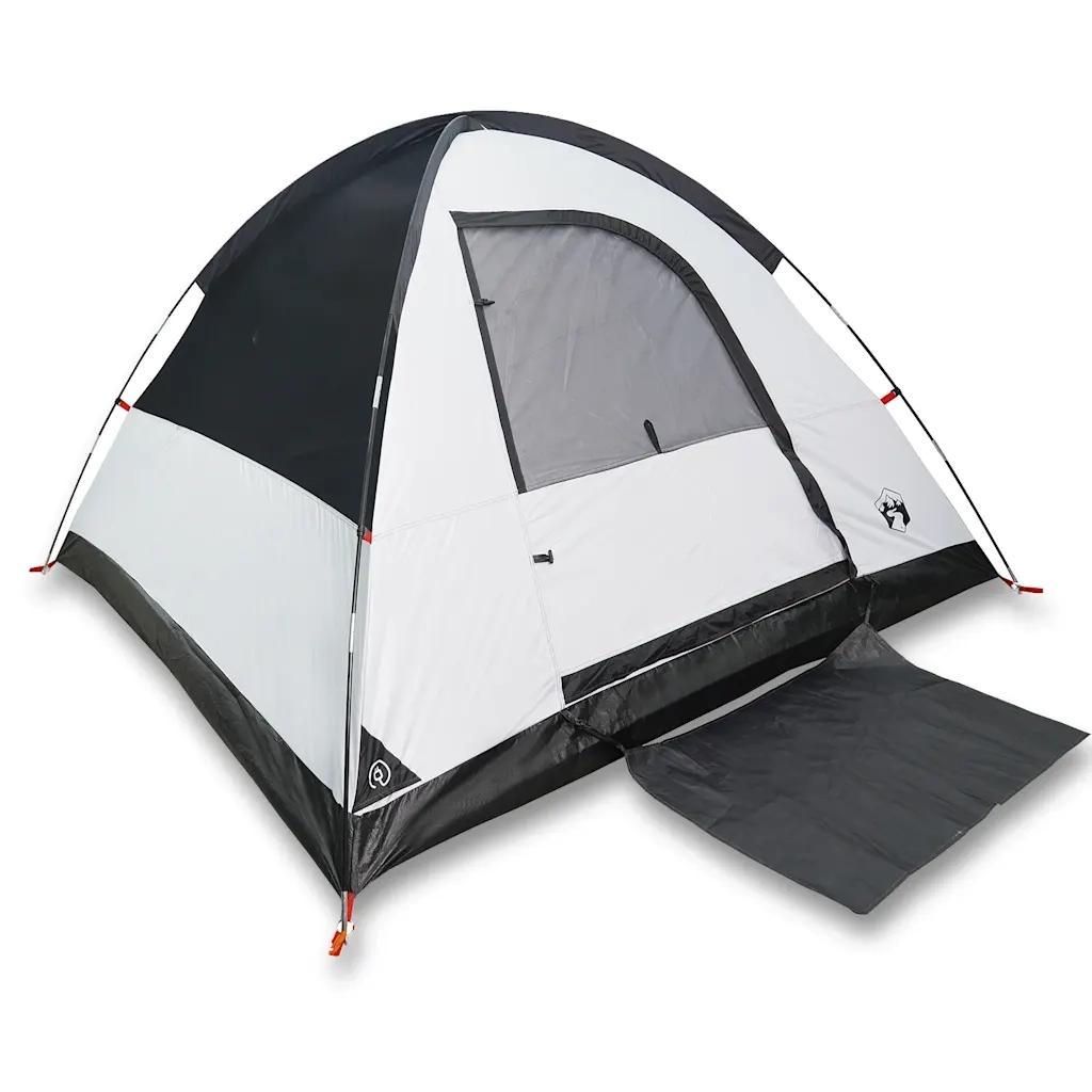 Tenda Campeggio a Cupola 3 Persone-Tenda per Escursionismo Bianca Tessuto Impermeabile 954480