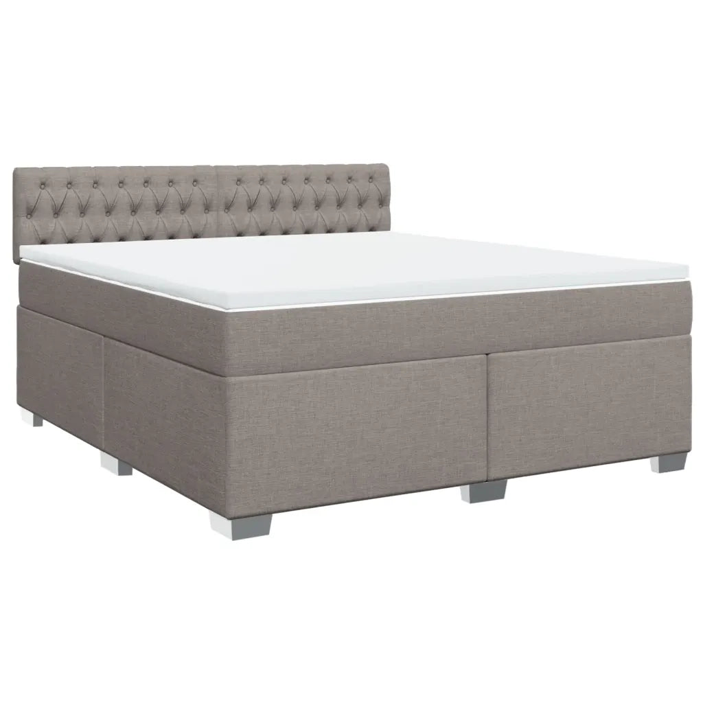 vidaXL Giroletto a Molle con Materasso Tortora 180x200 cm in Tessuto