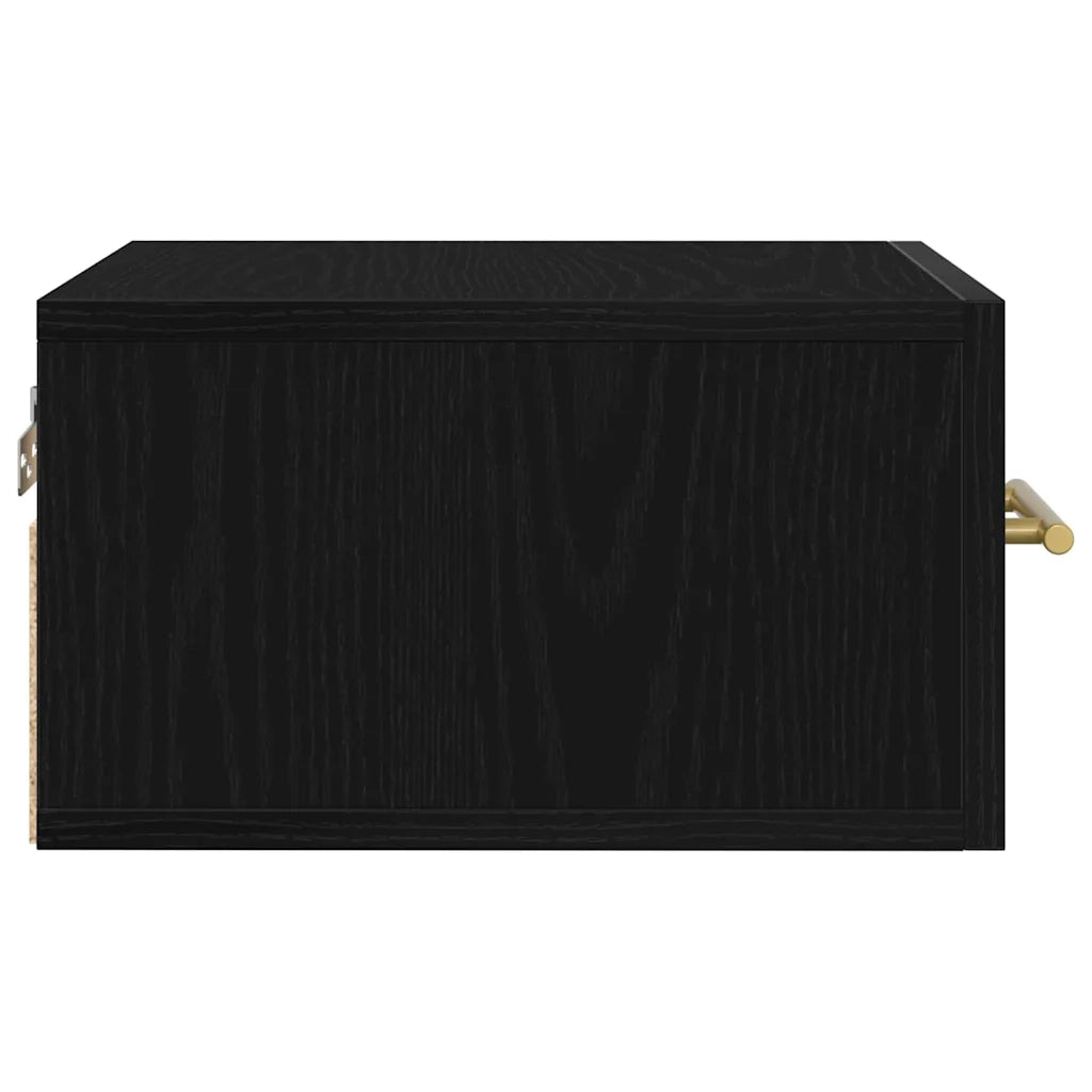 Comodino | Armadio da Notte | Mobiletto da notte Rovere Nero 35 x 35 x 20 cm Legno multistrato