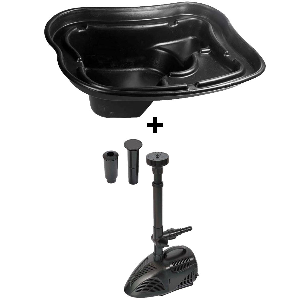 Set laghetto per giardino da 1000 lt e pompa per laghetto vx 2000 litri/h laghetto magic