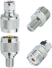 Set di 4 connettori UHF a F - per collegamenti antenne - 4 pezzi - connettori RF - adatto per vari dispositivi