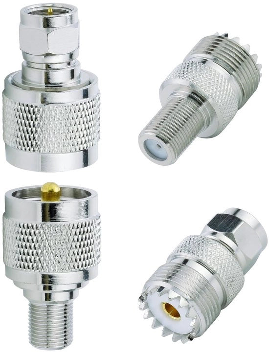 Set di 4 connettori UHF a F - per collegamenti antenne - 4 pezzi - connettori RF - adatto per vari dispositivi