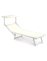 LETTINO PRENDISOLE DA GIARDINO IBIZA BEIGE CON TETTUCCIO 186X59X36 CM