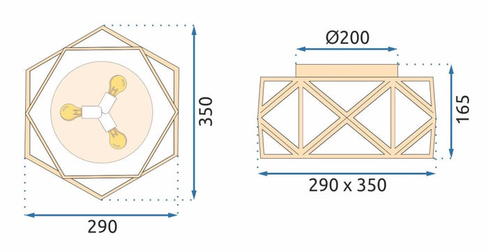 Lampada Da Soffitto 35cm App1238-c Gold