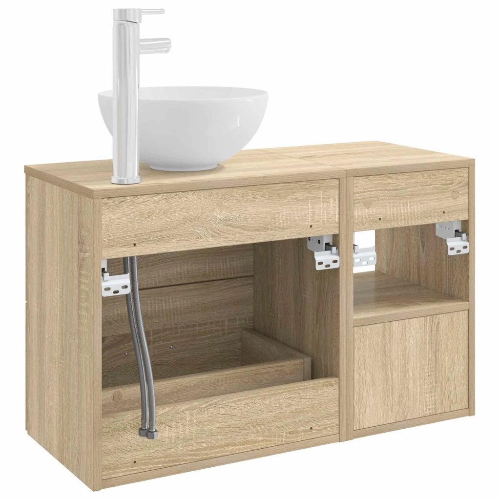 Set di mobili per il bagno 2 pcs Rovere Sonoma 3403874