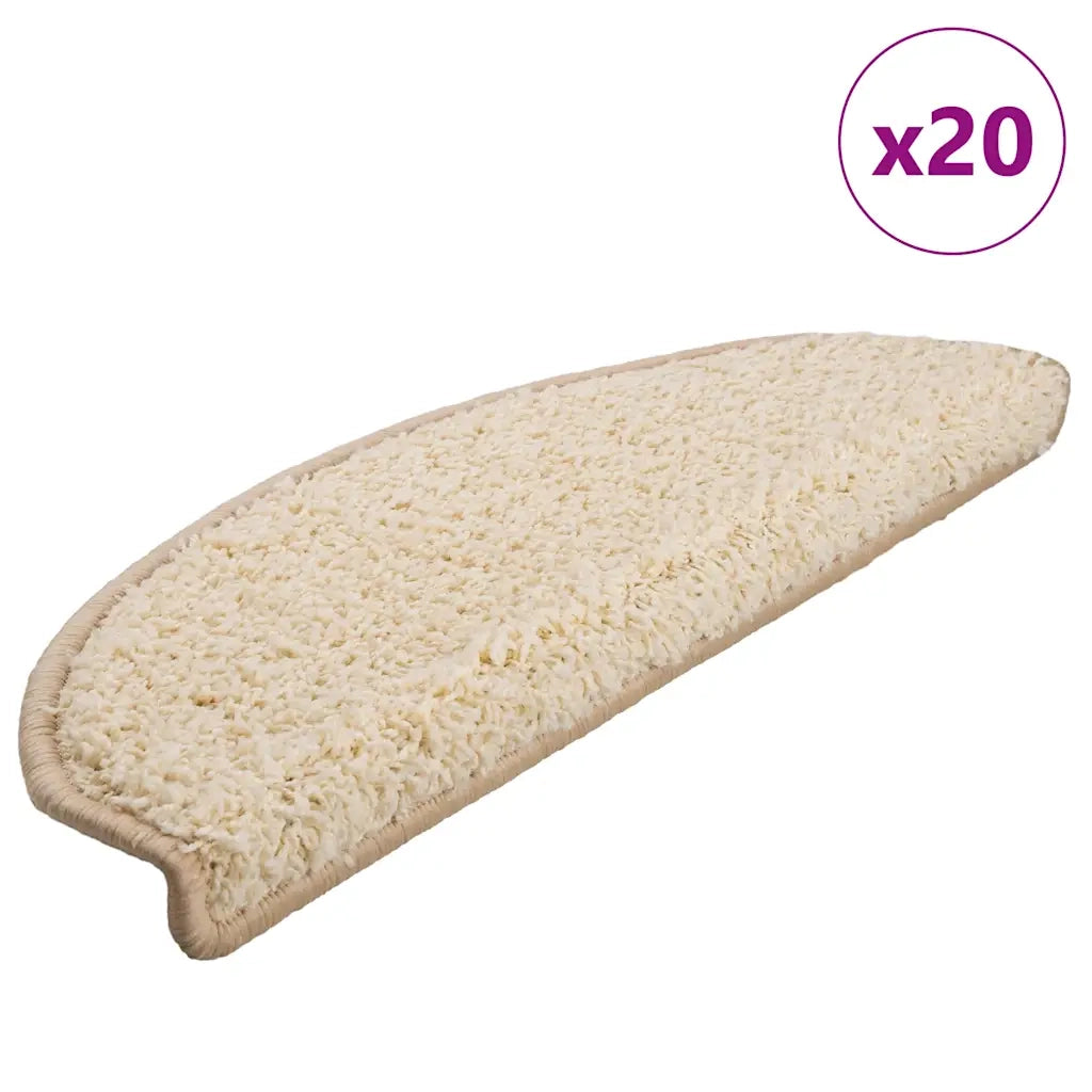 Tappetini per scale 20 pz 65x21x4 cm Crema Semicircolari Grandi 3365849