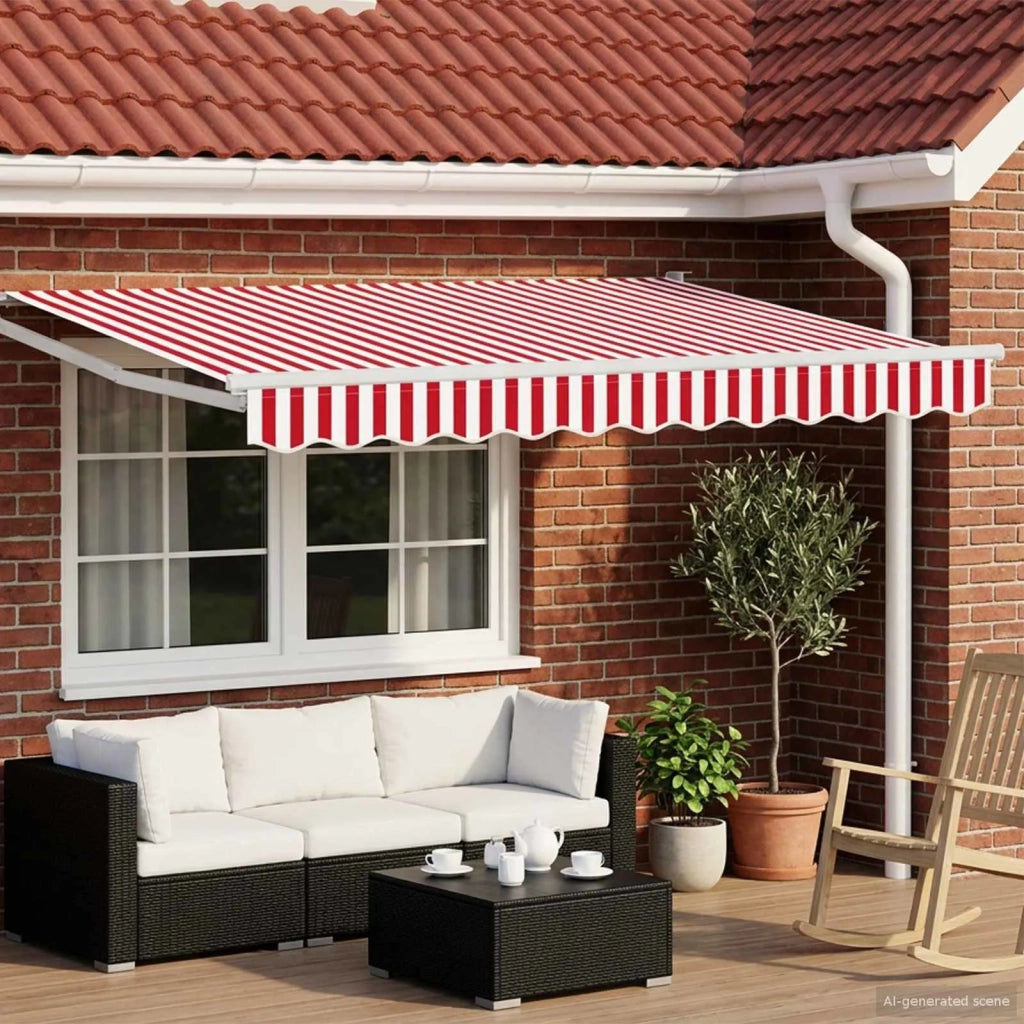 Tettuccio Elettrico Retrattile Rosso e bianco 3 x 2,5 m