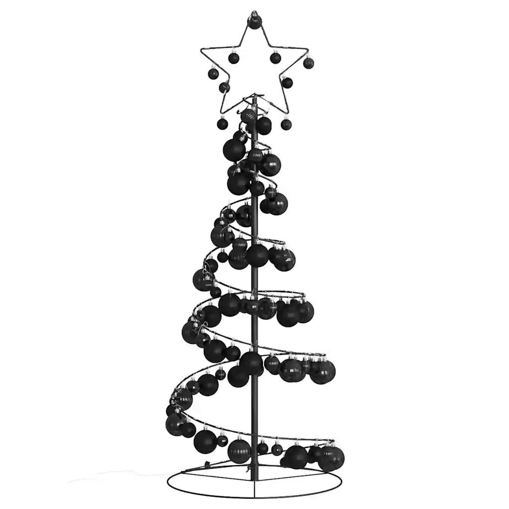 Albero di Natale a LED con Palline 80 LED Bianco Caldo 120 cm 3318550