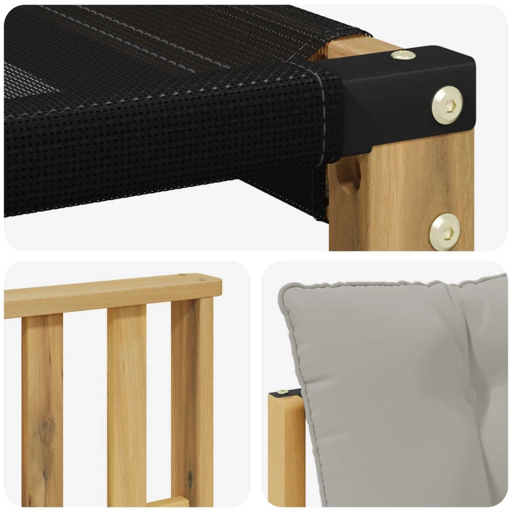 Set di divani da esterno-Sofa da giardino Legno di Acacia Massello e Textilene 992576