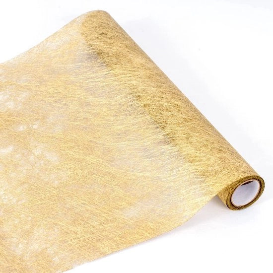 Telaio di tessuto riutilizzabile 30 cm x 25 m - per matrimoni, comunioni, battesimi e tutte le celebrazioni (oro) - 30CM*25M