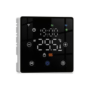 Termostato WIFI Con Batteria Nero, Per Caldaia a Gas Boiler, APP TUYA Smart Life, Quadrata Montaggio da Esterno Oppure Incasso Scatola 502