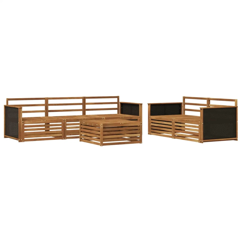Set di divani da esterno 6 pz Naturale Legno di Acacia Massello 3383012