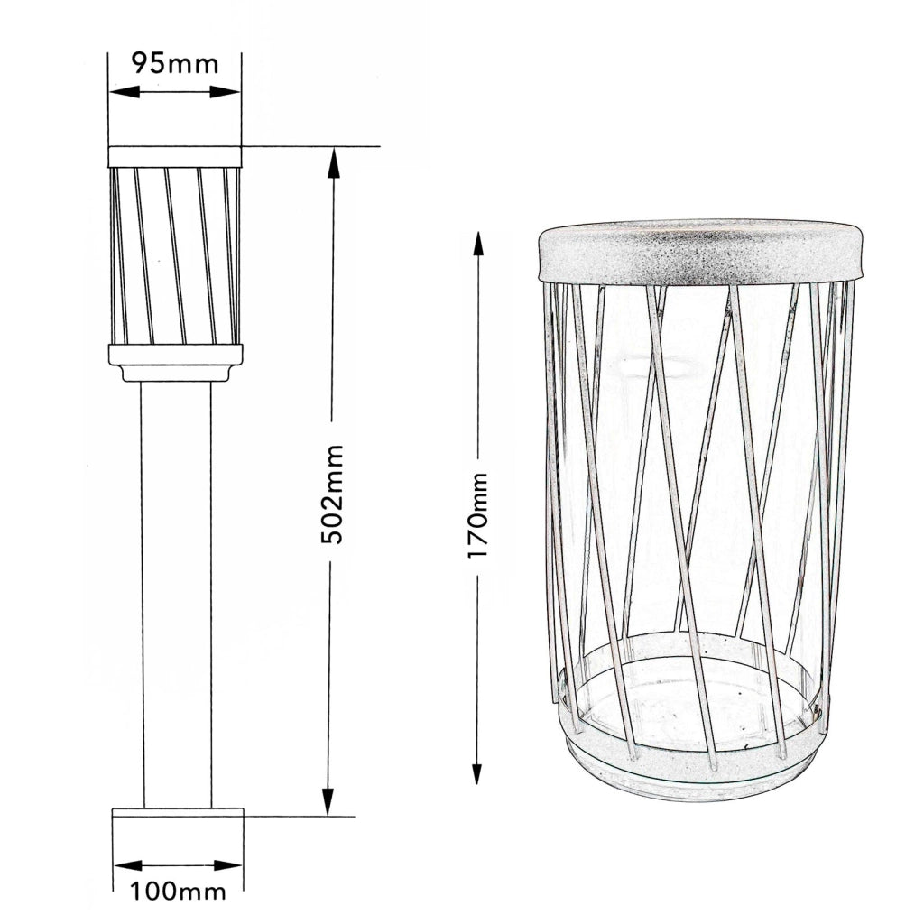 Lampione da giardino marrone LED E27 H50cm in alluminio impermeabile IP54 diffusore trasparente moderno per vialetti e cortile esterno