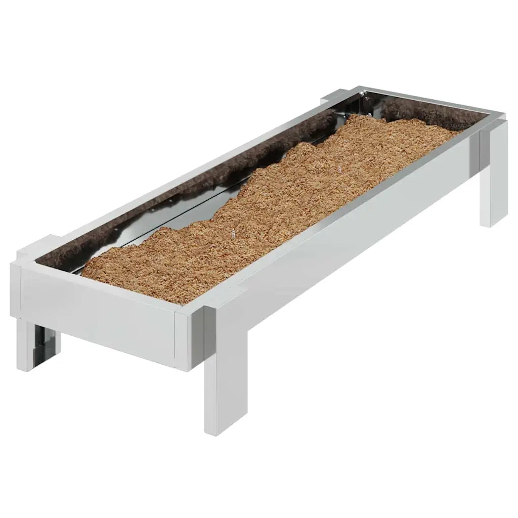 Mangiatoia per polli Argento 80 x 28 x 13.5 cm Acciaio zincato CFW5925831