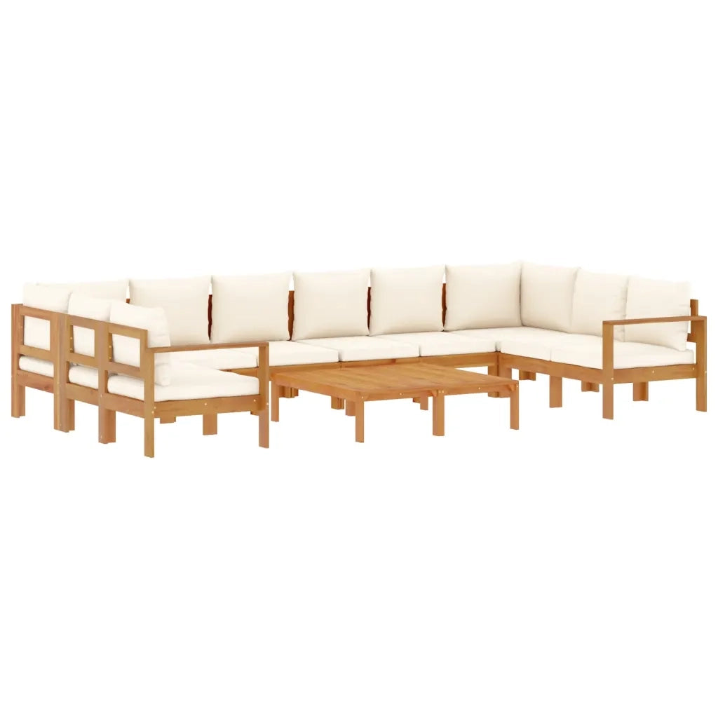 Set Divano da Giardino 8pz con Cuscini Legno Massello di Acacia