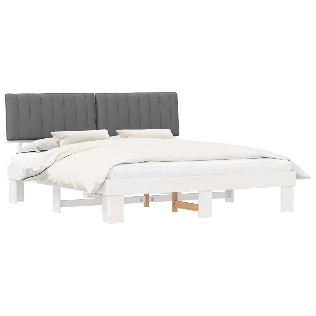 Letto con Testiera Rivestita Grigio chiaro 180 x 200 cm 3398103