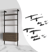 Kit di staffe per 4 ripiani in legno e 1 asta appendiabiti lunga 1 m Zero, Alluminio e Zama e Tecnoplastica, Verniciat..