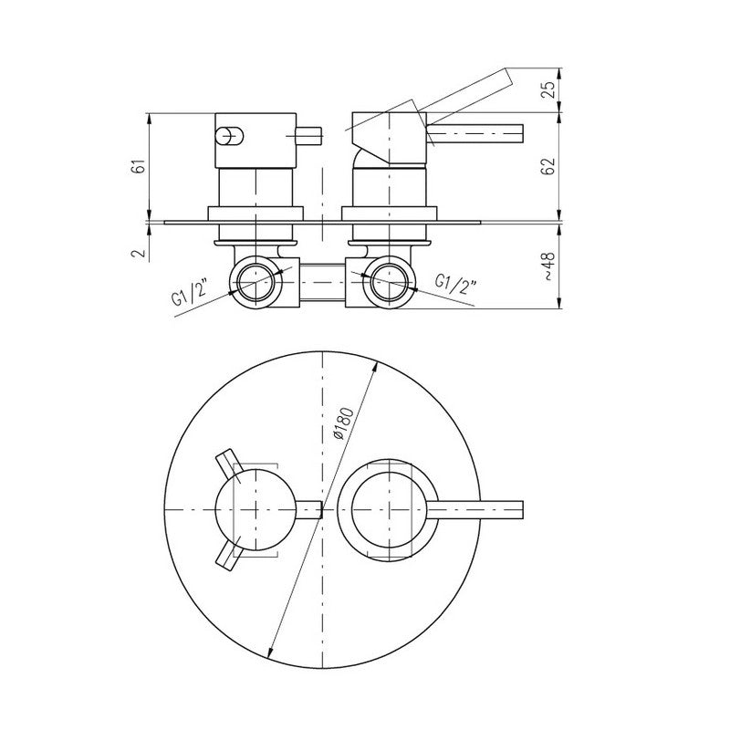 SEINA miscelatore doccia incasso con spegnimento automatico ottone cromato