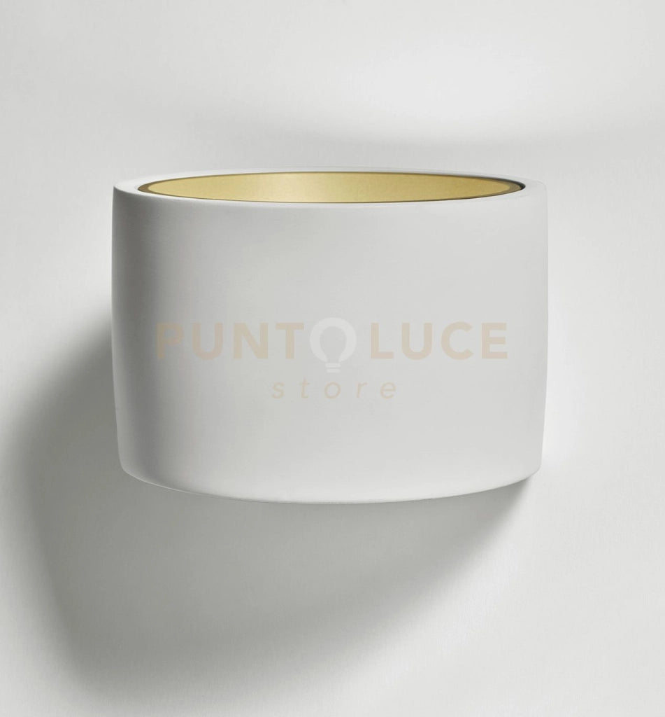 NASSO applique da Parete 1 Luce attacco GX53 Tonda ottone in gesso e alluminio d.12cm  60°