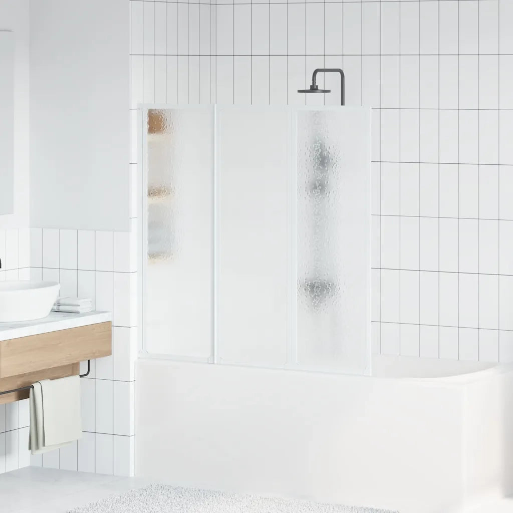 Doccia da bagno a parete 117 x 120 cm 3 Pannelli pieghevoli cod mxl 53964