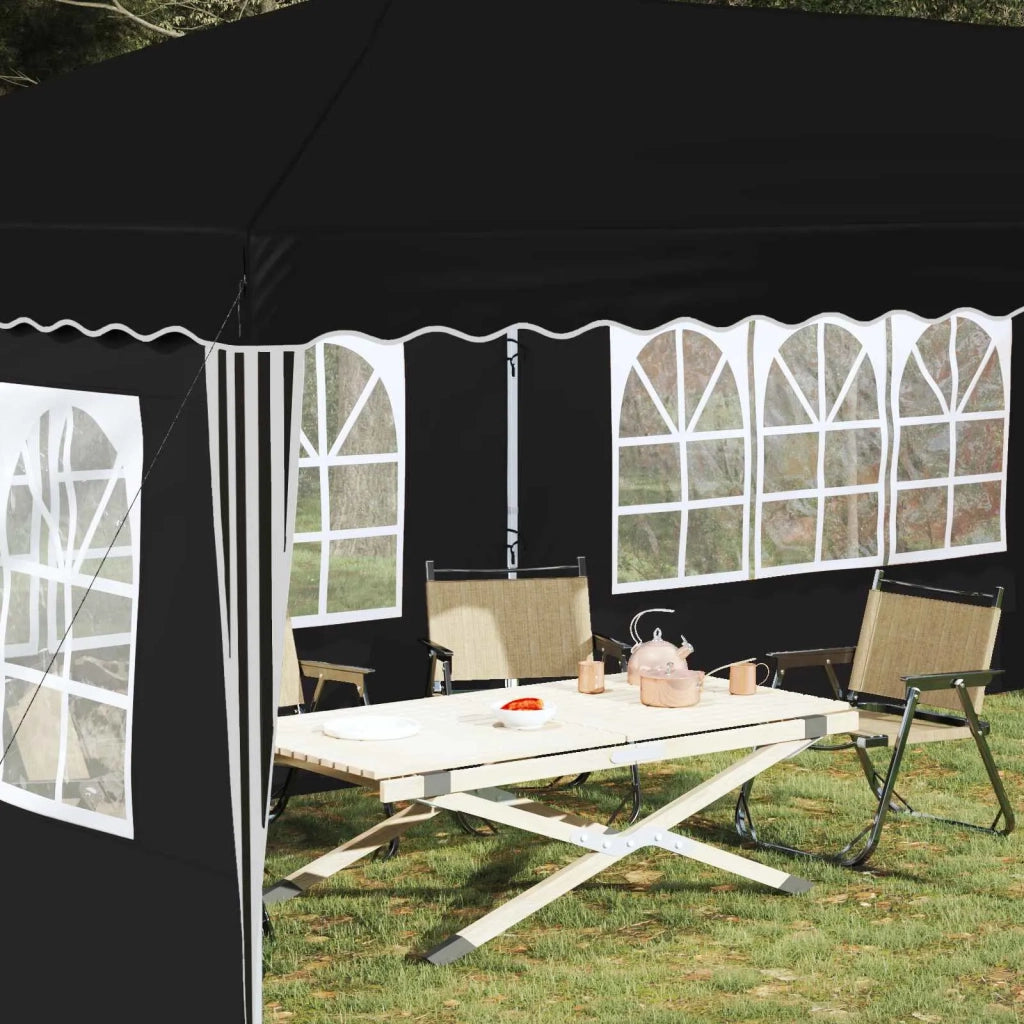 Tenda per feste a pop-up-Gazebo 575 x 289 x 245 cm Nero