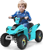 6V Quad Elettrico per Bambini, Mini Quad da Spiaggia con Funzione Avanti/Indietro, Velocità Massima 4,6 km/h, Regalo per Bambini 3 Anni+ (Blu)