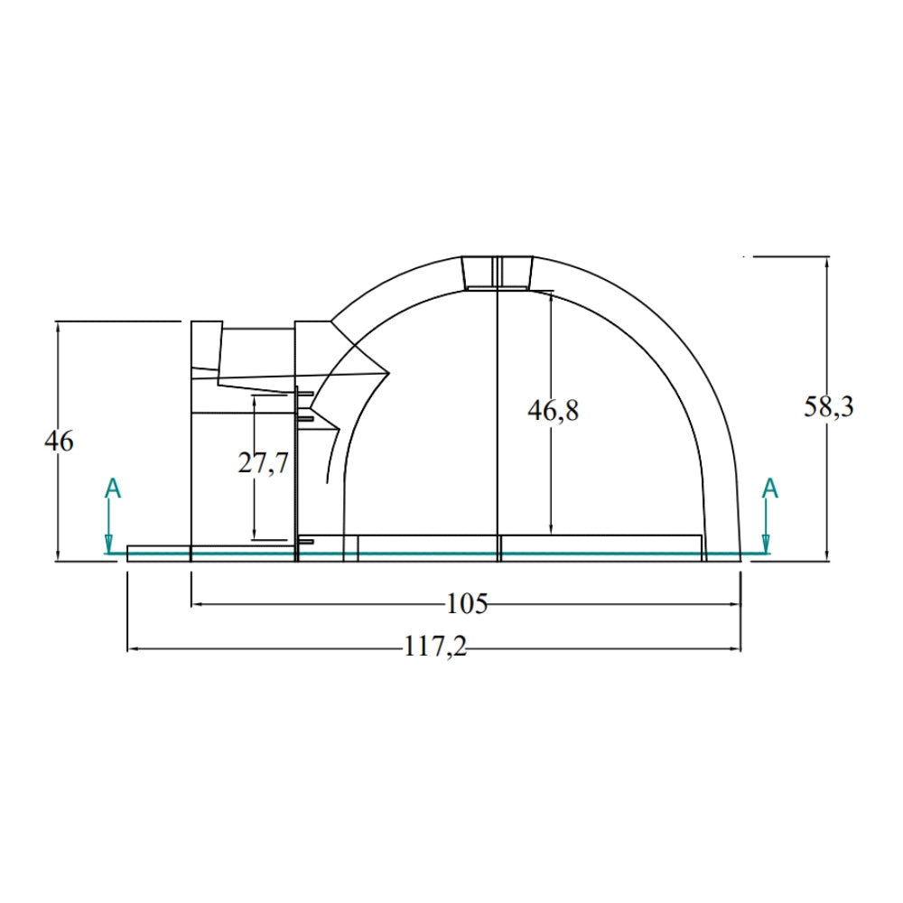 Forno legna artigianale diametro 80 cm capienza 2/3 pizze cottura diretta