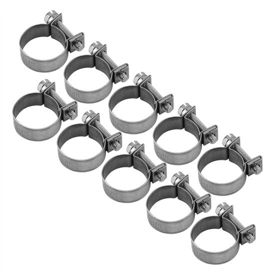 Slang Klem RVS - 10 Stuks - Diametro 6-20mm - Acciaio Inossidabile 304 - Resistente allo Shock e Duraturo - Slangklem Serrabile