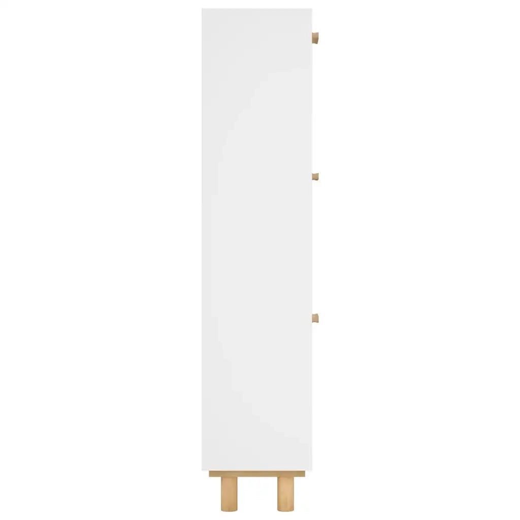 Scarpiera Bianca52x25x115cm Legno Multistrato e Rattan Naturale 345648