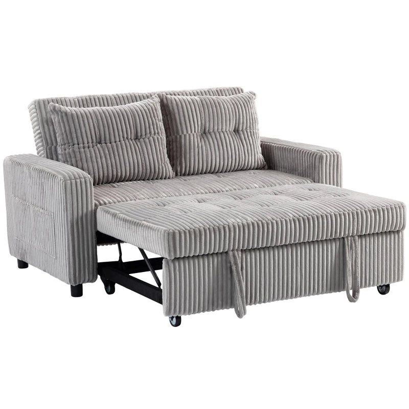 DIVANO LETTO 3-in-1 190x126 cm Poliestere Grigio Chiaro
