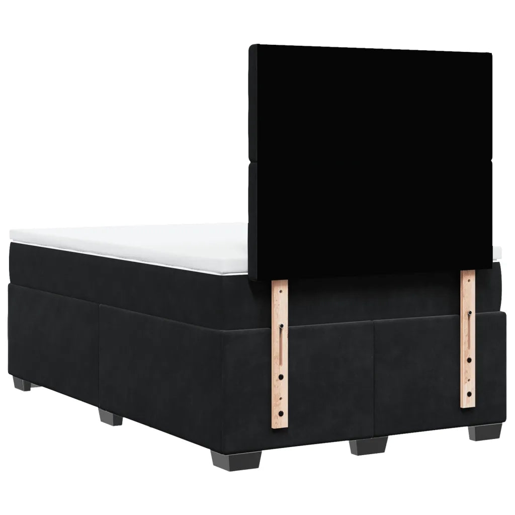 Giroletto a Molle con Materasso Nero 120x200 cm in Velluto 3290896