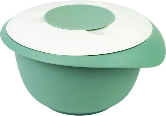 Meng-/bakkom con coperchio a doppia camera, 2,5 l, con sifone, plastica, menta verde/bianco.