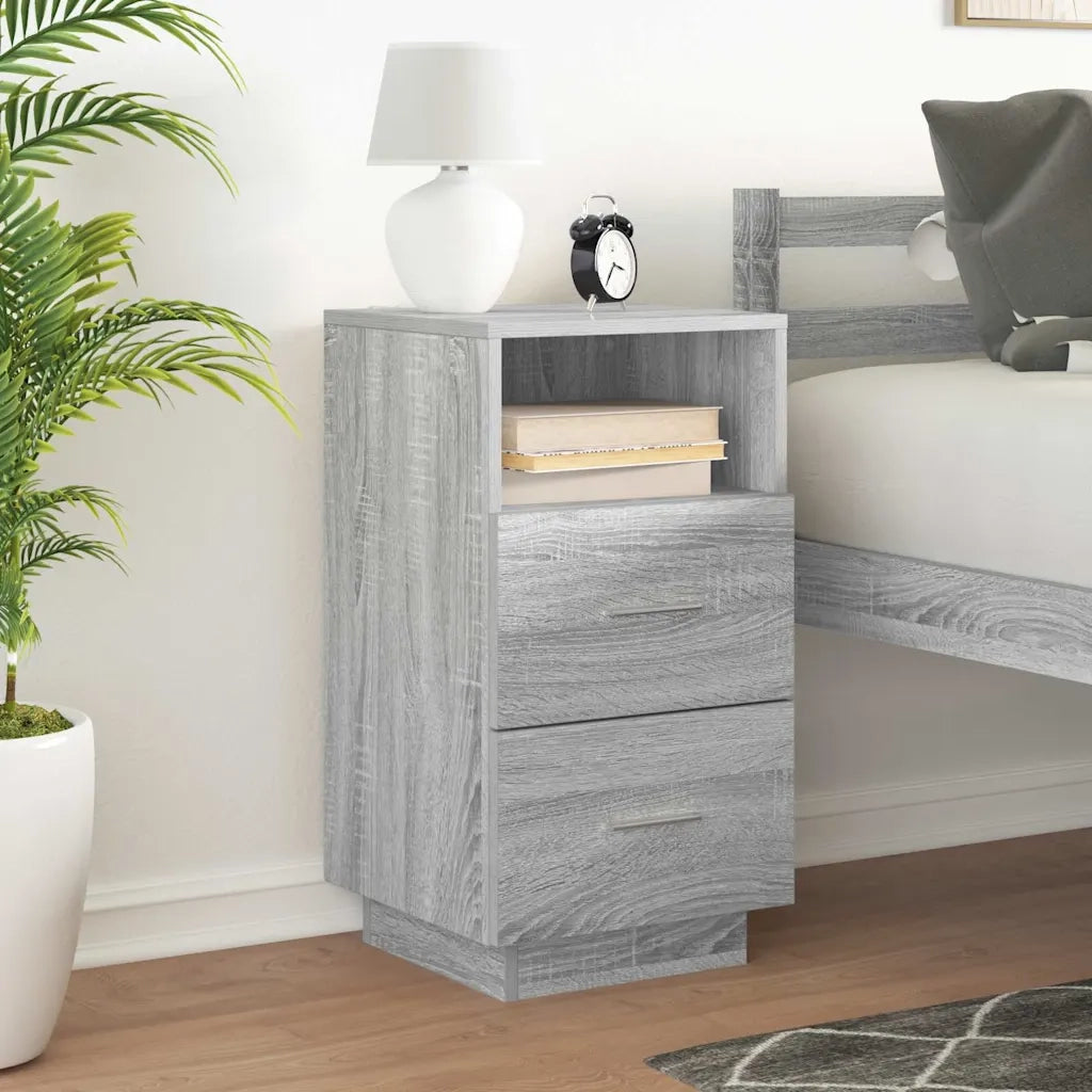 vidaXL Comodino con 2 Cassetti Grigio Sonoma 36x36x68 cm