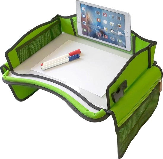 Tavolo per bambini - tavolo da lavoro per auto - tavolo per bambini per sedile posteriore - superficie lavabile - verde. Tavolo per bambini.
