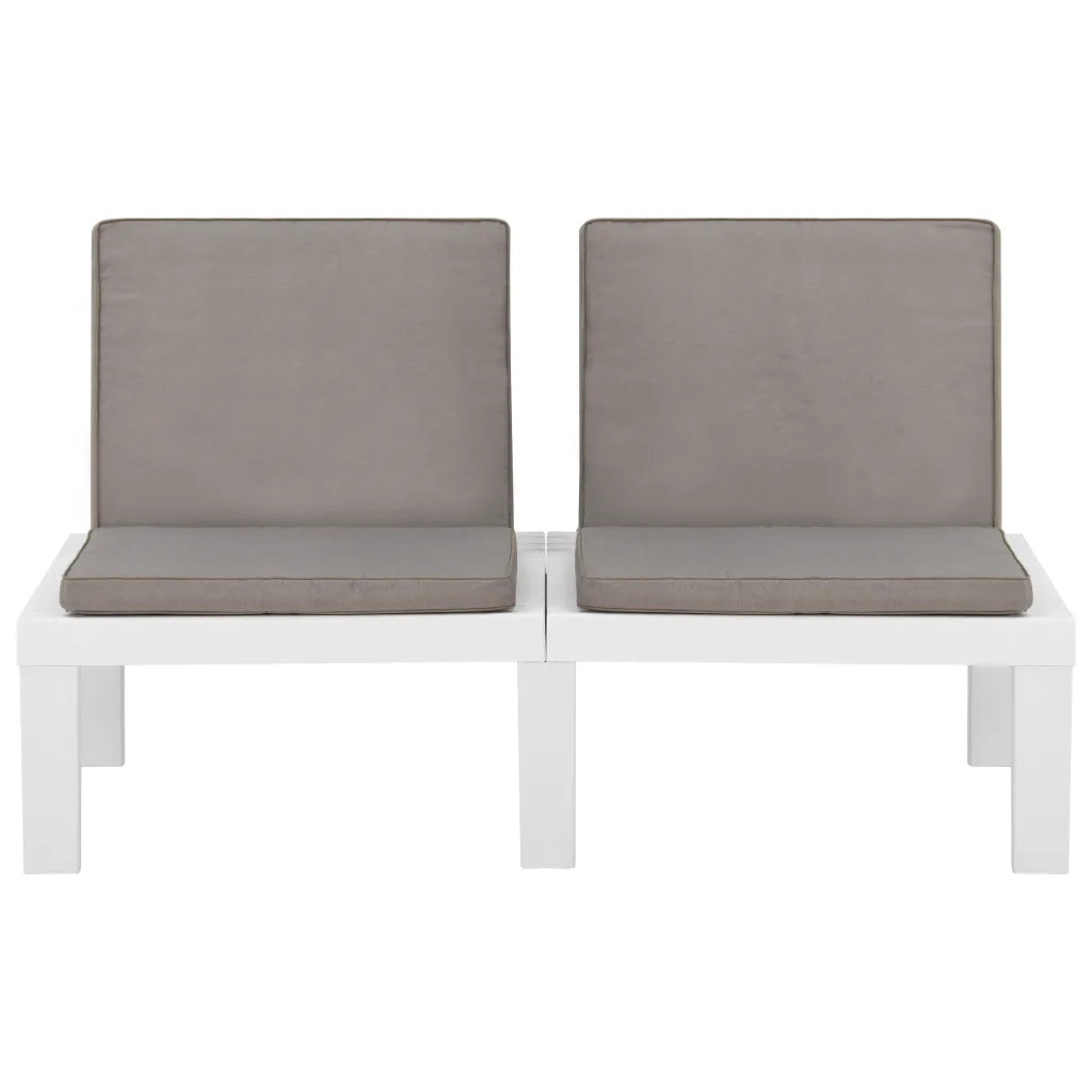 Set Divani da Giardino con Cuscini 4 pz in Plastica Bianco 3059835