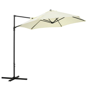 Ombrellone da Giardino a Sbalzo Ø256x245 cm con Rotazione a 360 Beige