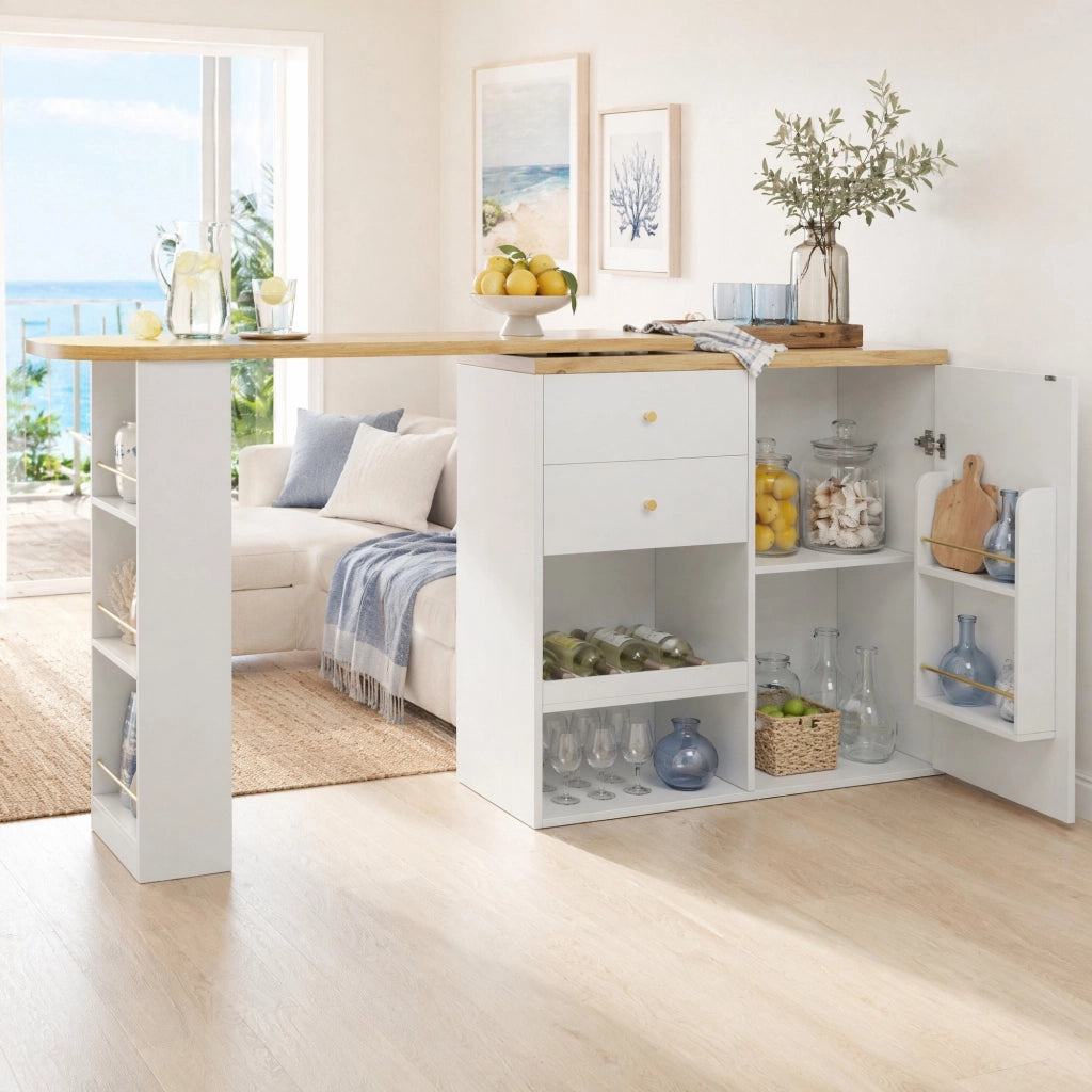 ARMADIO MODULARE Girevole 105x39x102 cm MDF Bianco con 4 cassetti