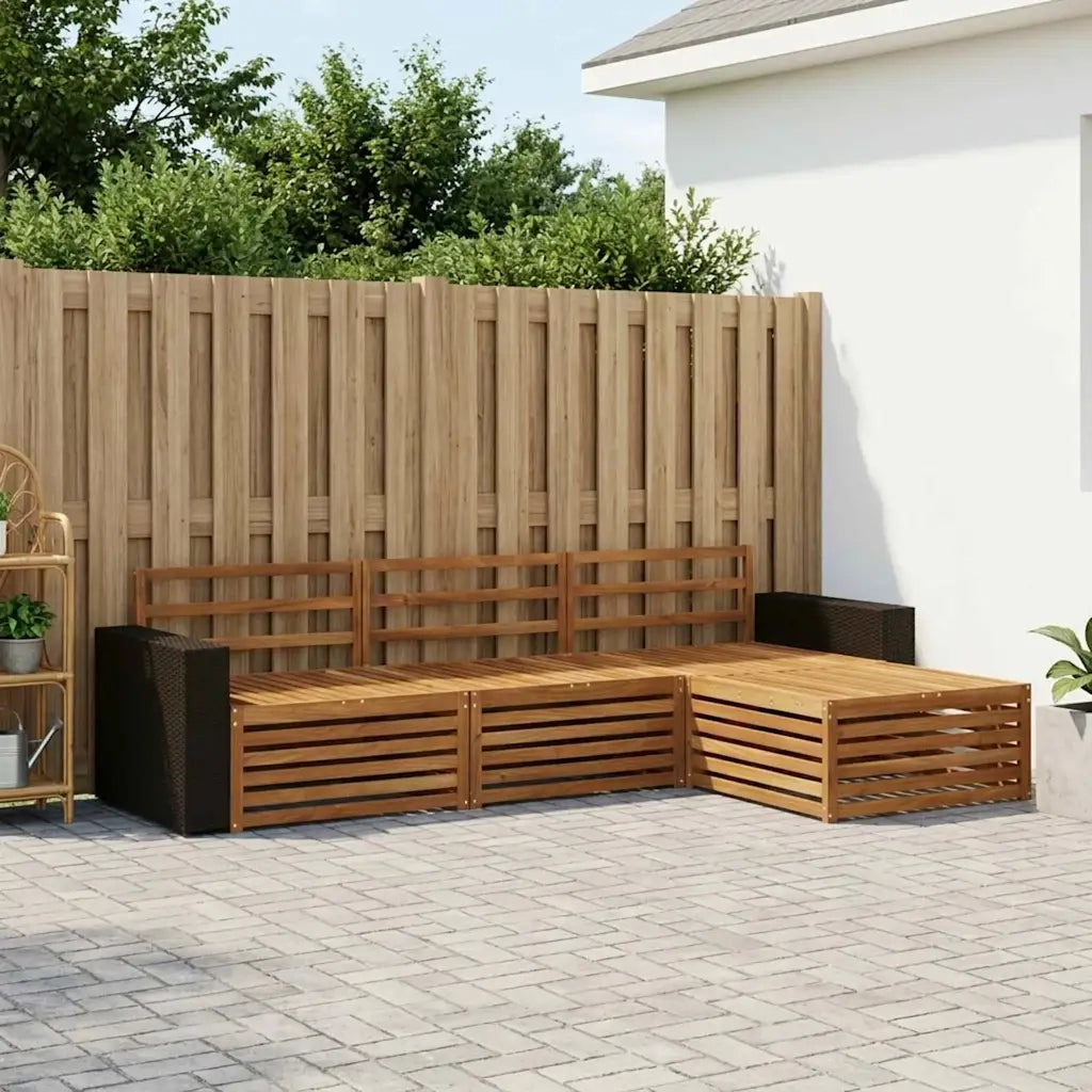 Set di divani da esterno 5 pcs Legno di Acacia Massello