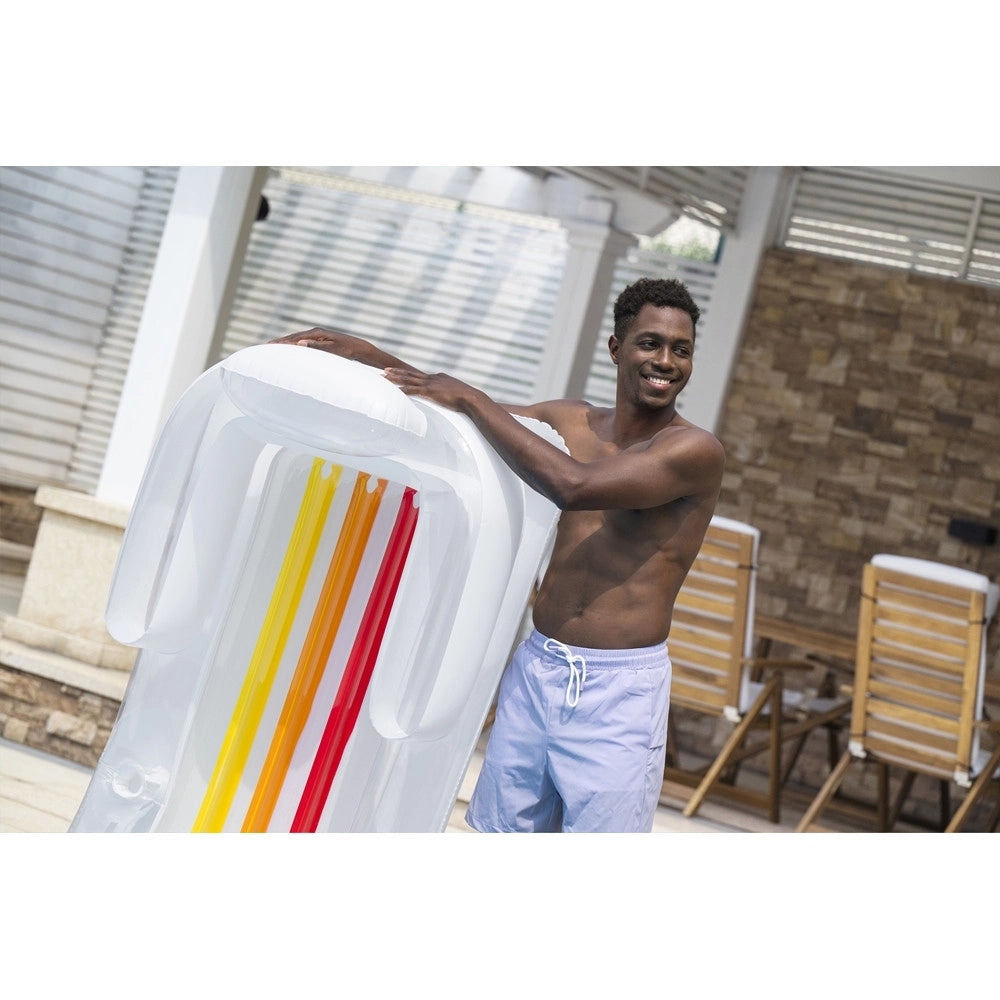 Trade Shop - Materassino Poltrona Lettino Gonfiabile Relax Mare Piscina Con Portabibite 2 Colori 43028 -