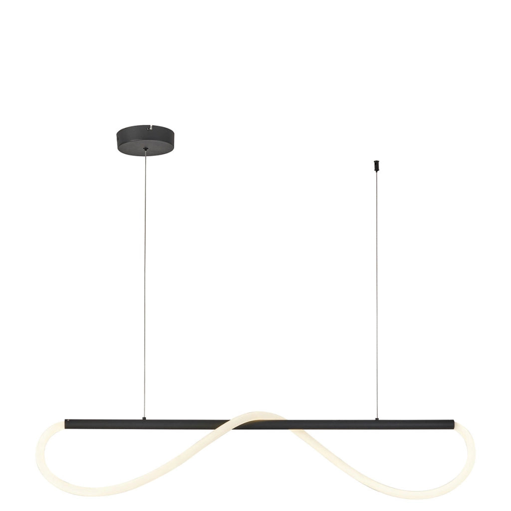 Lampada sospensione lineare 100cm nera LED 24W 4000K