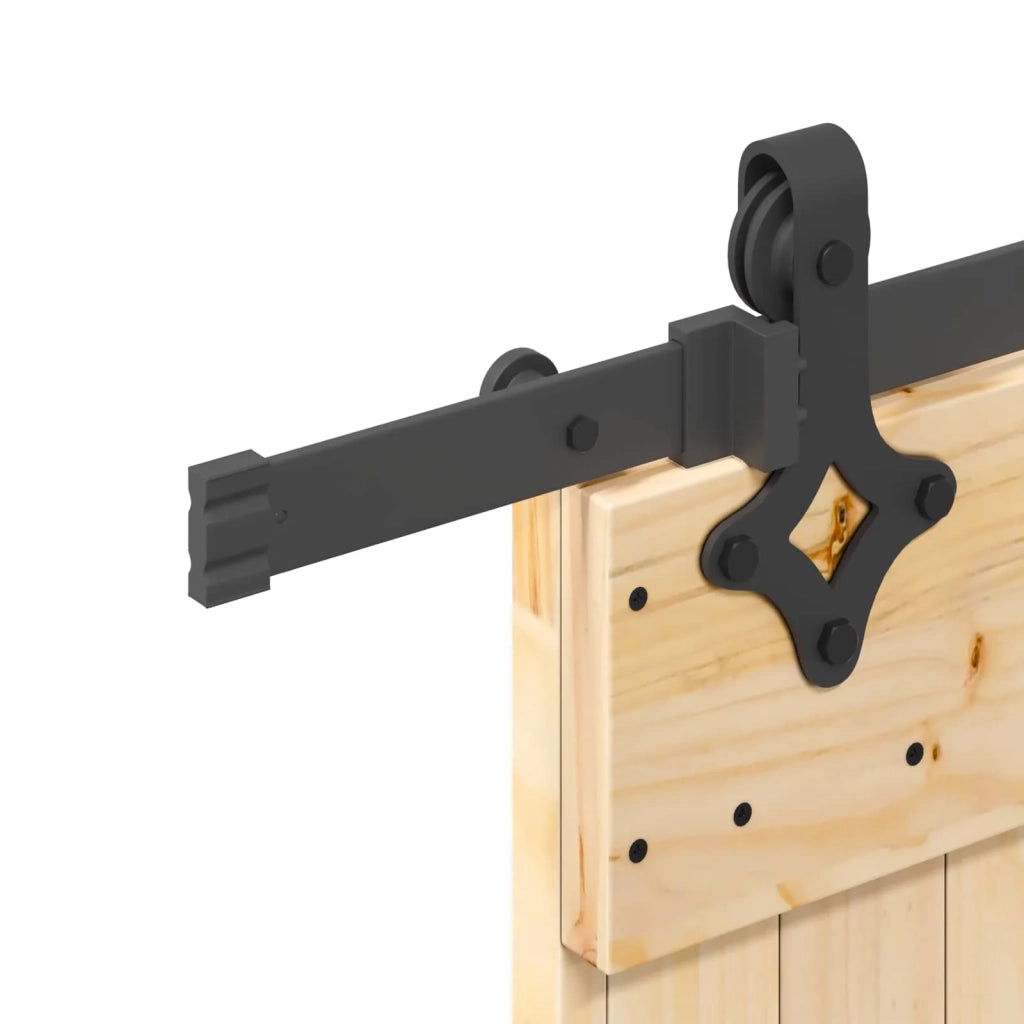 Porta scorrevole NARVIK Naturale e Nero 80 x 210 cm (152,5 cm) 3445372