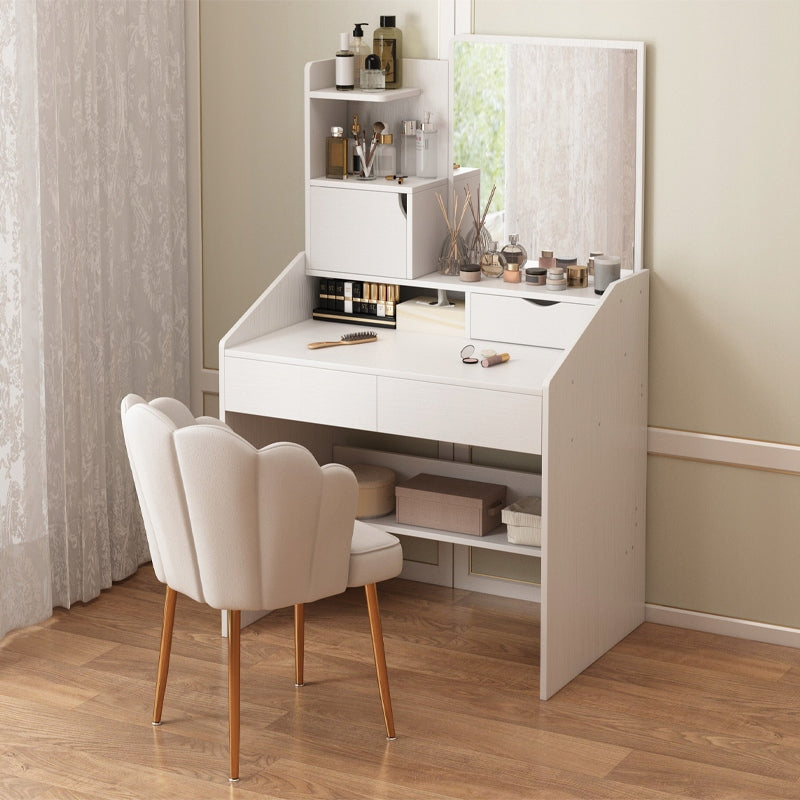 Toilette con specchio bianco trucco con cassetti scandinavo