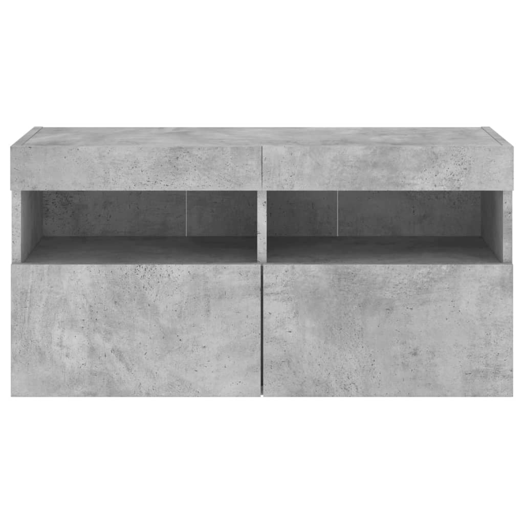 Mobile TV multimediale scaffale TV credenza mobile TV sala da pranzo soggiorno camera da letto montaggio a parete con luci LED 80 x 30 x 40 cm grigio 02_0027911
