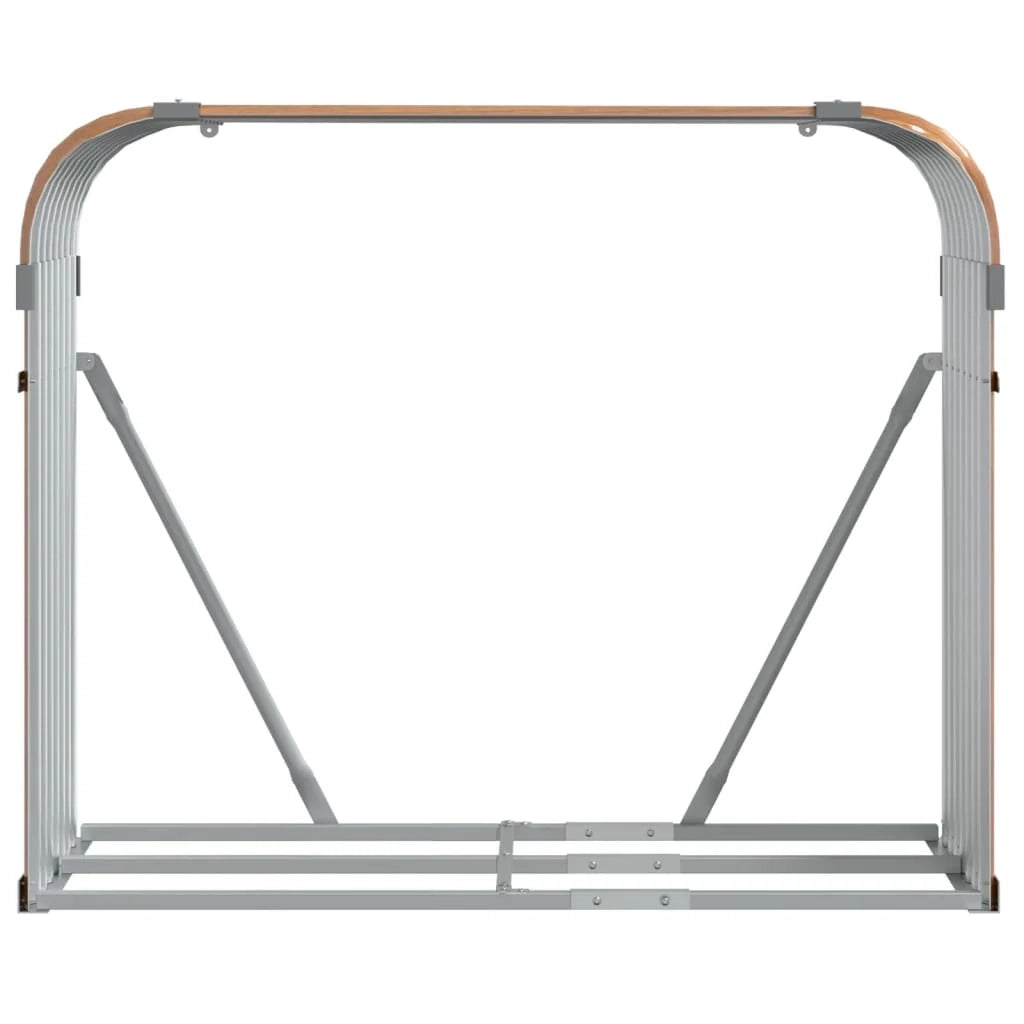 Portalegna chiaro 120 x 45 x 100 cm acciaio zincato marrone 02_0043806