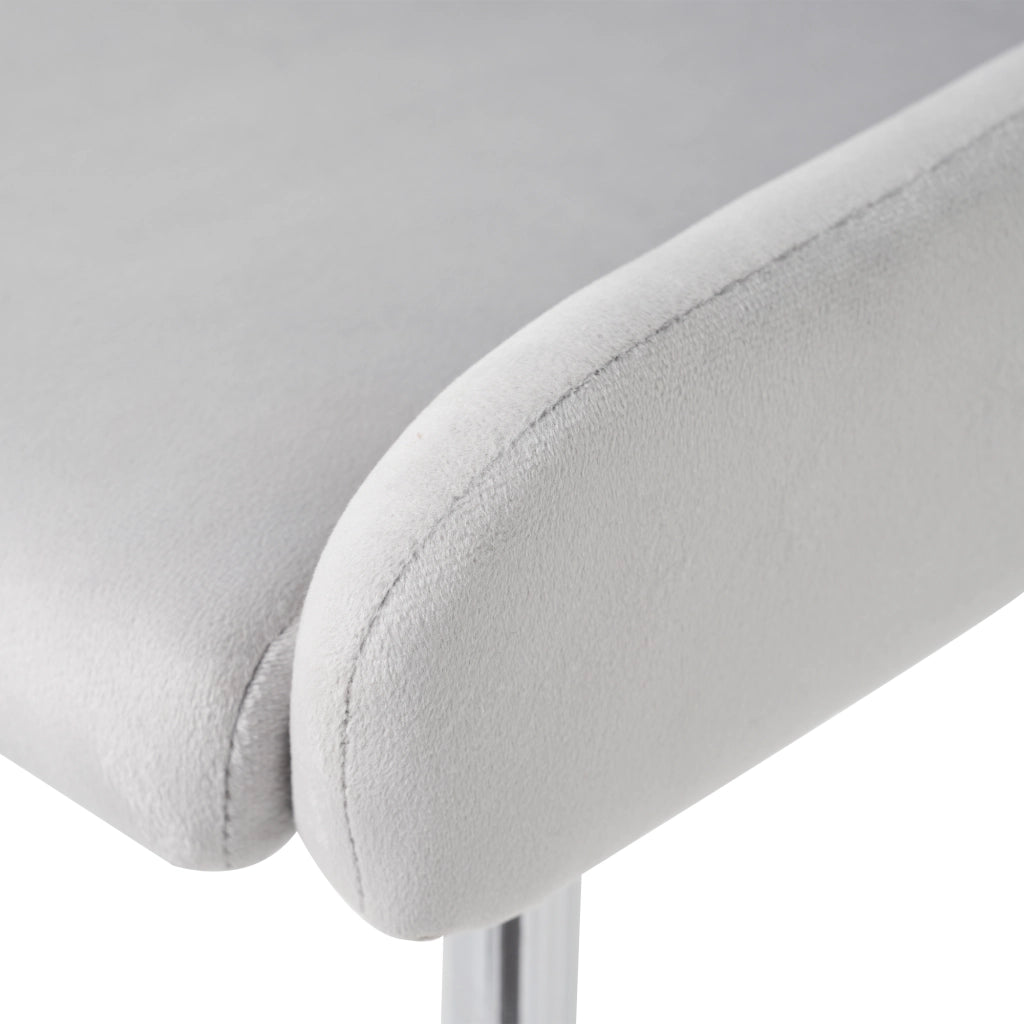 Set di 2 sedie da pranzo in velluto grigio con gambe in metallo, comode e facili da montare