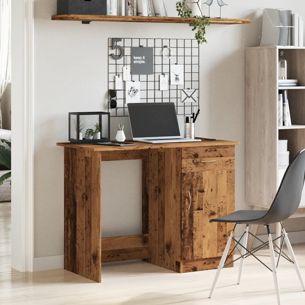 Scrivania | Tavolo da Ufficio Legno Antico 100x50x76 cm in Legno Multistrato