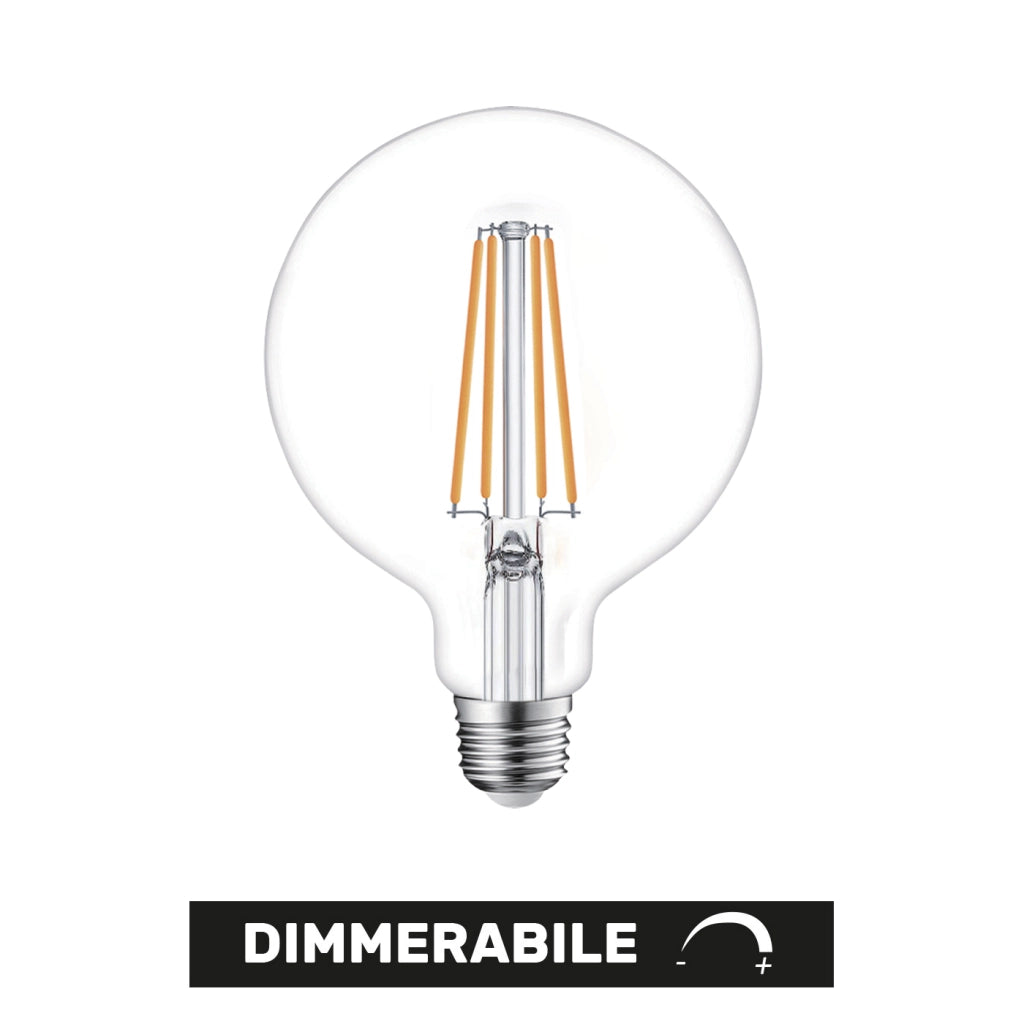 Alcapower Lampadina LED G95 Globo Dimmerabile 12W E27 1520lm 4000K Luce Naturale 360° - Efficienza Energetica Classe E per Illuminazione Domestica