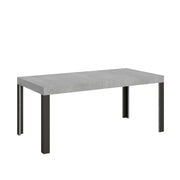 Tavolo allungabile 90x180/284 cm Linea telaio Antracite - Cemento